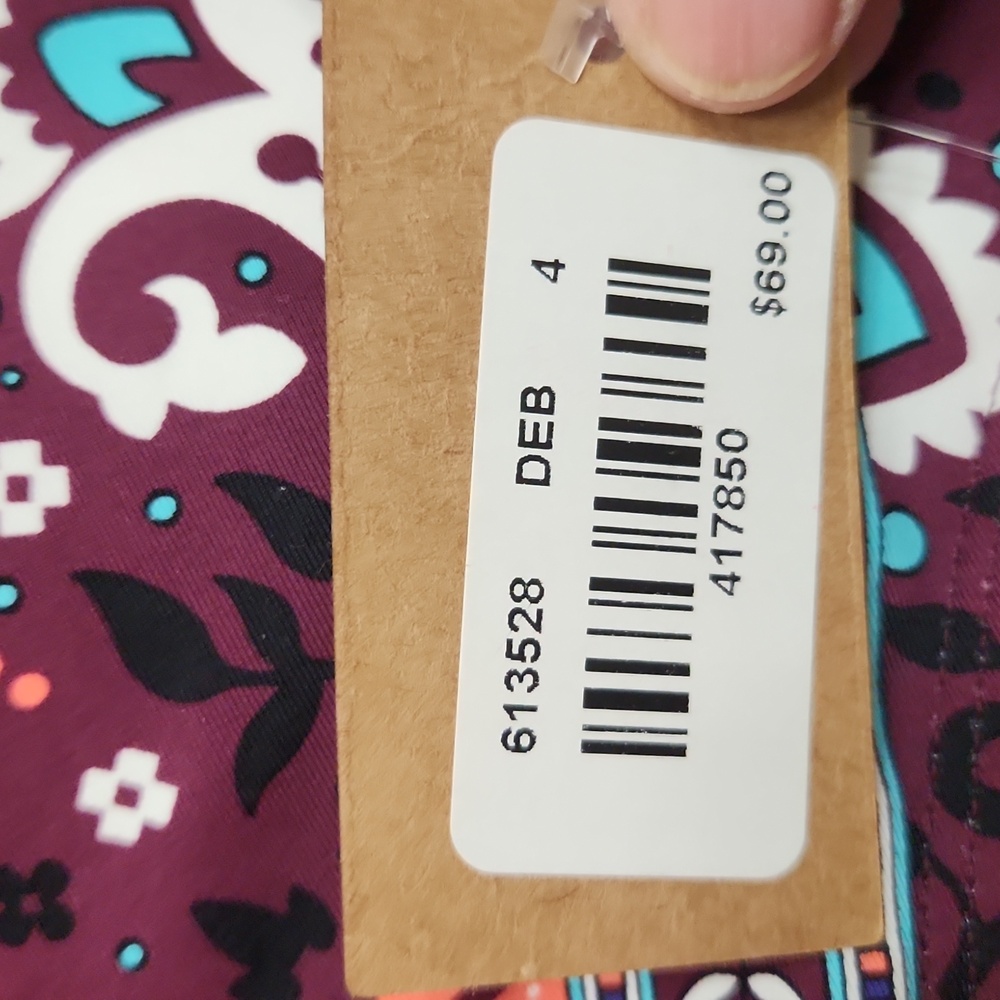 Title Nine Purple Paisley V-Neck Racerback Tank - Coral & Teal Accents - Picture 9 of 9